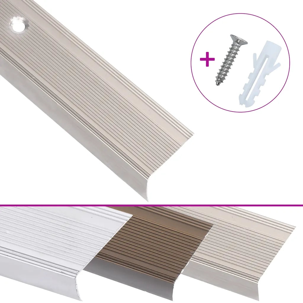 Profili a L per Gradini 5 pz in Alluminio 90 cm Champagne 146750