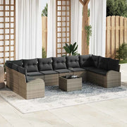 Set Divano da Giardino 11 pcs Grigio chiaro polyrattan 3354898