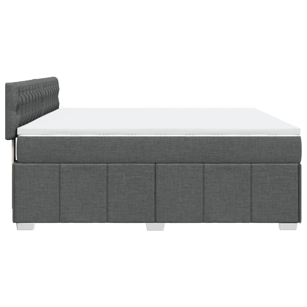 Giroletto a Molle con Materasso Grigio Scuro 180x200 cm Tessuto