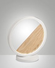 Lampada da Tavolo Pierre a LED 29W 3160lm 3000K Luce Calda Struttura in Metallo e Legno Design Moderno Colore Bianco Classe di Isolamento 2