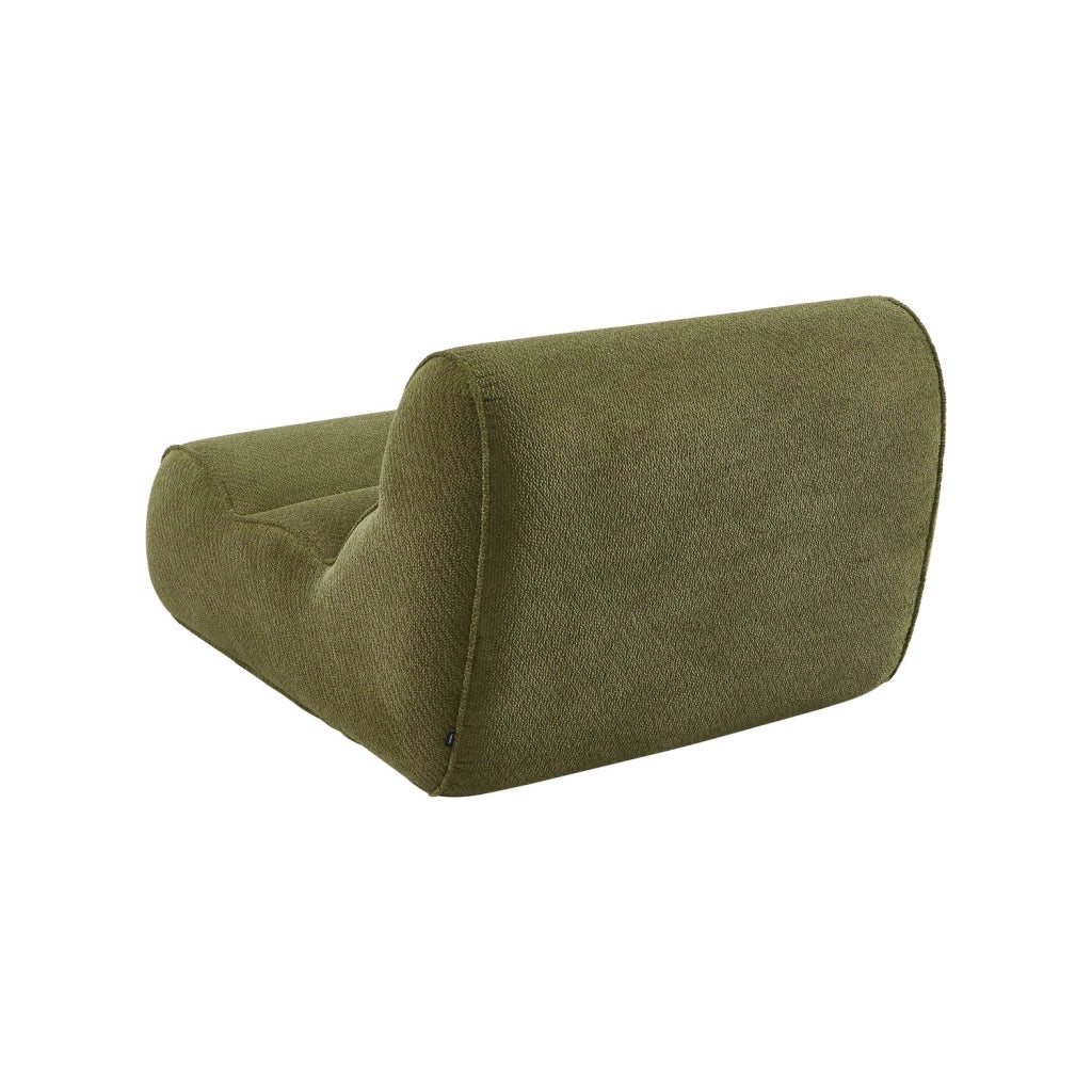Poltrona in tessuto ciniglia, verde kaki