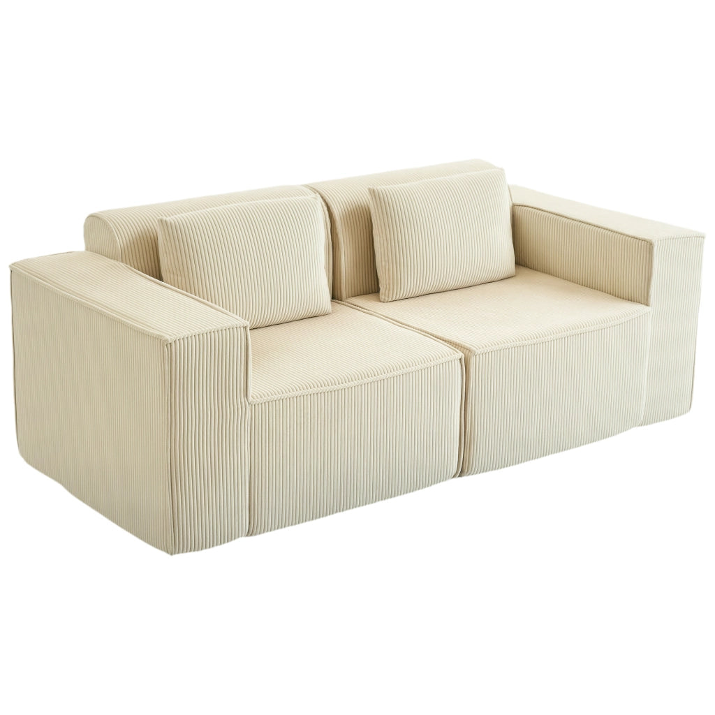 Divano 3 Posti Trapuntato in Velluto ¨C Zephmum ¨C Beige