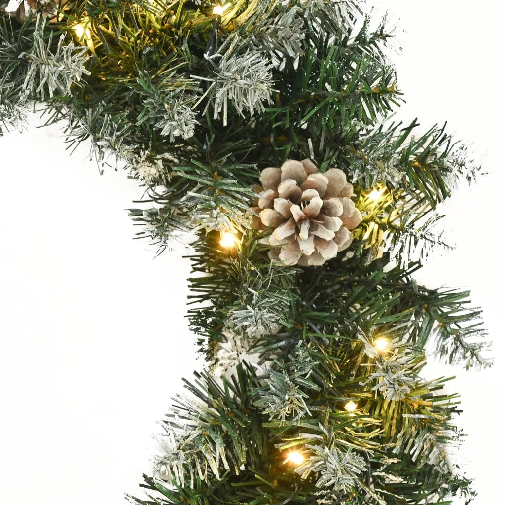 Ghirlanda Natalizia con Luci LED Verde 60 cm PVC 345172