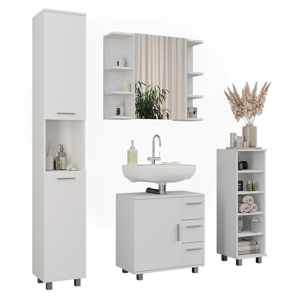 Vicco Set di mobili da bagno Bianco 4 parti