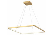 Lampada a sospensione moderna oro quadrata 60cm LED 30W