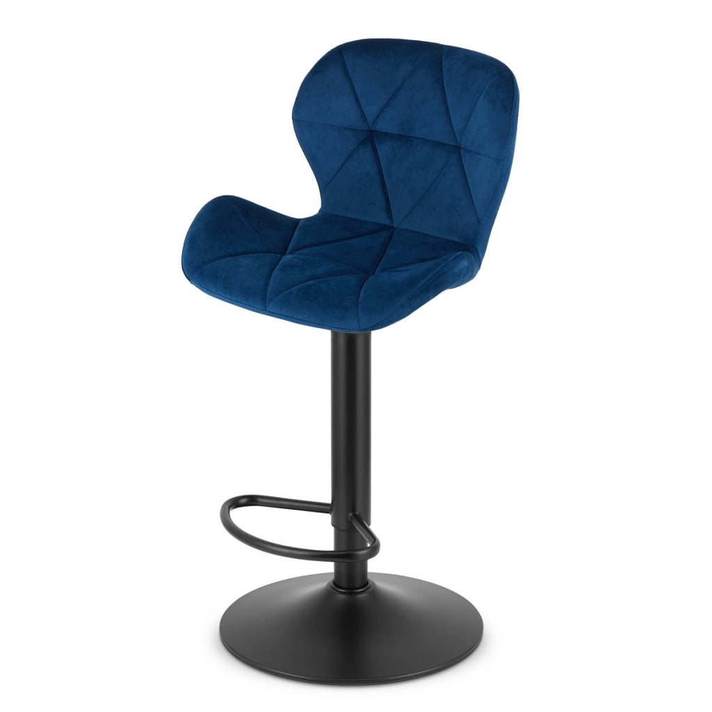 Set di 2 sgabelli alti West in velluto blu notte