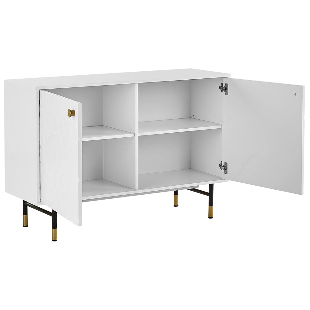 Credenza Bianca 2 Ante Mobiletto Portaoggetti Moderno E Minimalista
