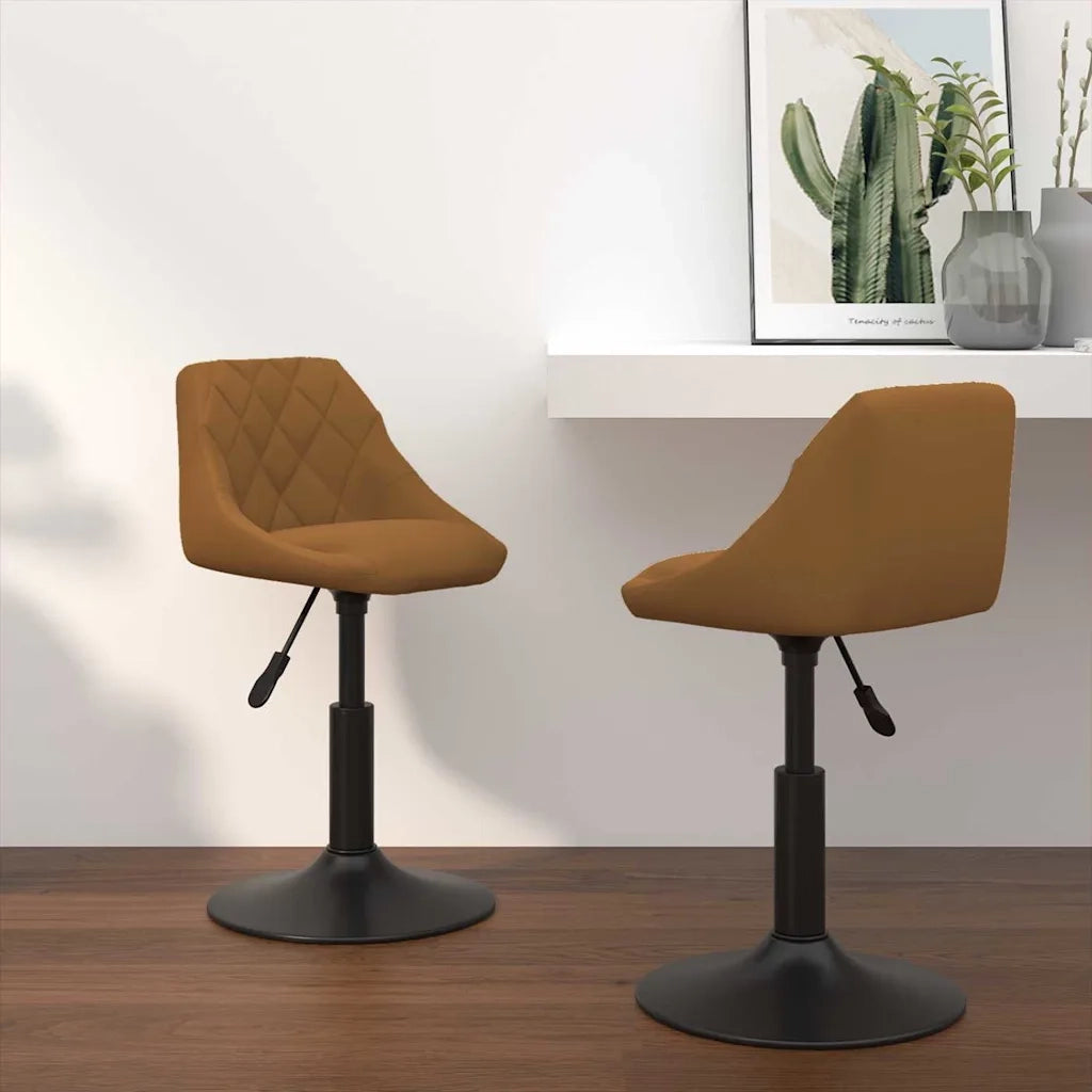 Sedie da Pranzo Girevoli 2 pcs Marrone 46 x 44 x 77,5 cm