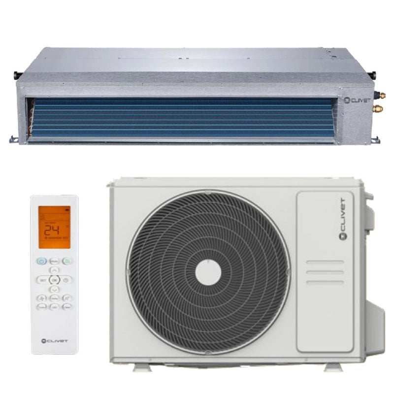 Climatizzatore Condizionatore Clivet Inverter Canalizzato Canalizzabile Duct 2 12000 Btu ID3-XY 35M R-32 Wi-Fi Optional con Telecomando a Infrarossi