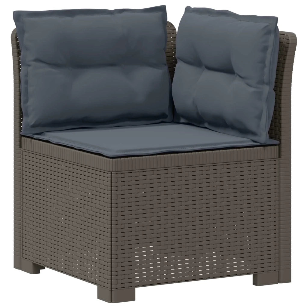 Divano da esterno-Divano da Giardino 3 posti con cuscini in look rattan PP 671964