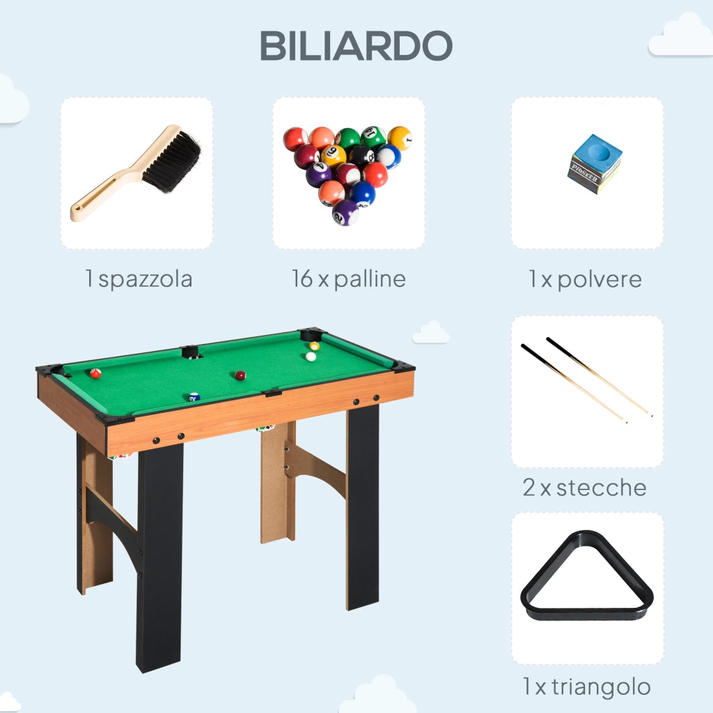 Tavolo Multigioco 4in 1 con Accessori di Gioco 92x78x80 cm in MDF Multicolore