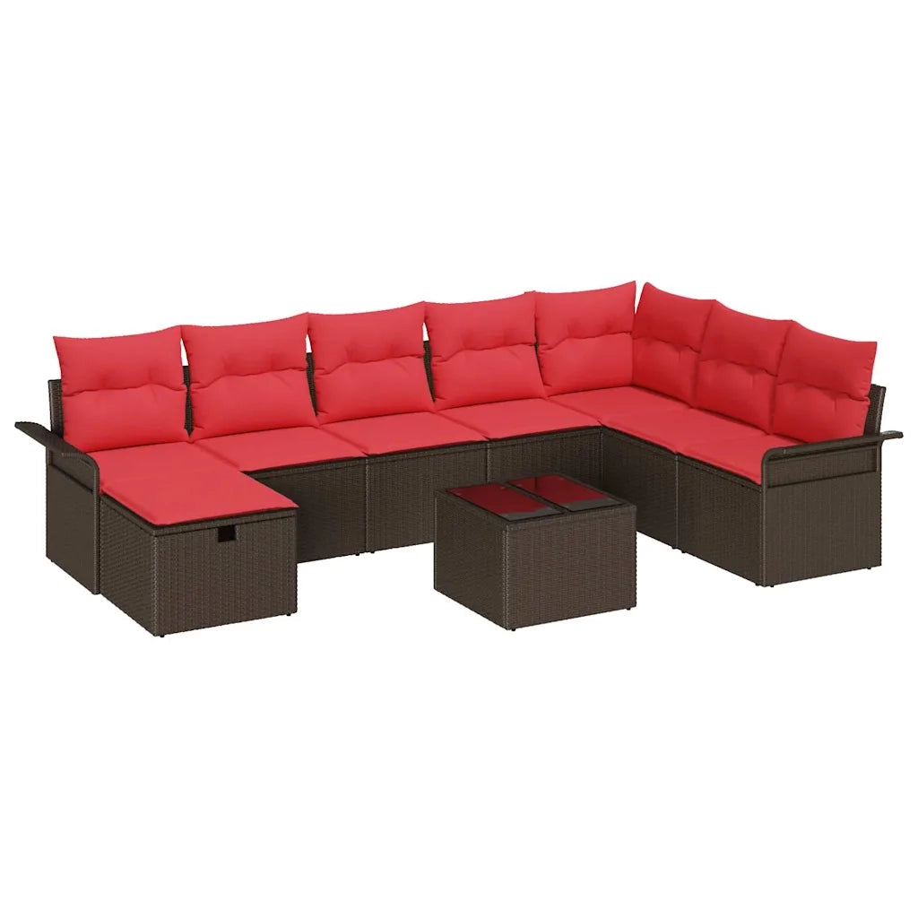Set Divano da Giardino con cuscino 9 pcs Poly Rattan 3360275