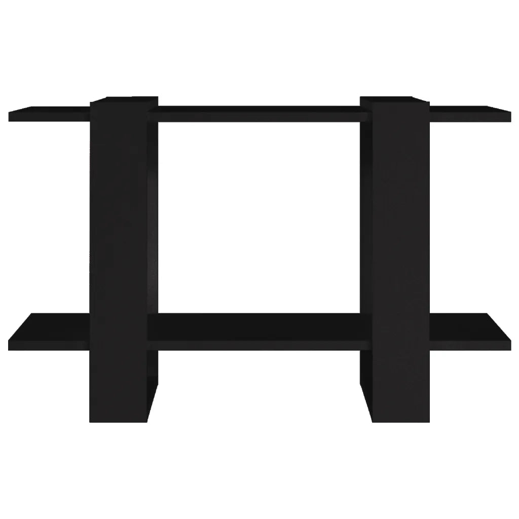 Libreria Divisorio-Scaffale per Libri-Mobile di Stoccaggio Nero 80x30x51 cm
