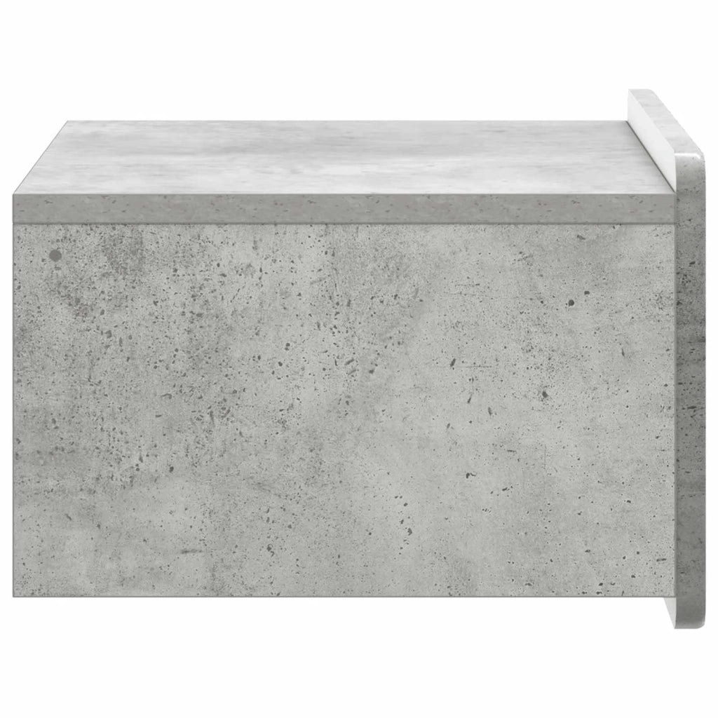 Mobiletto da notte a muro con cassetto 2 pcs Grigio Cemento 898282