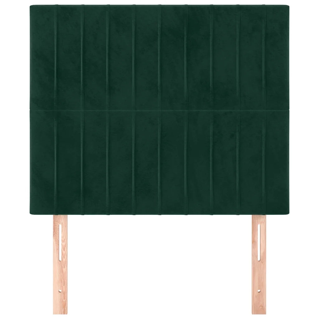Testiera | Testata Verde Scuro 100x5x118/128 cm Velluto
