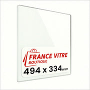 494 x 334 x 4 mm - Vetro per stufa a legna - vetro camino di ricambio - vetro per caminetto resistente al fuoco - France Vitre