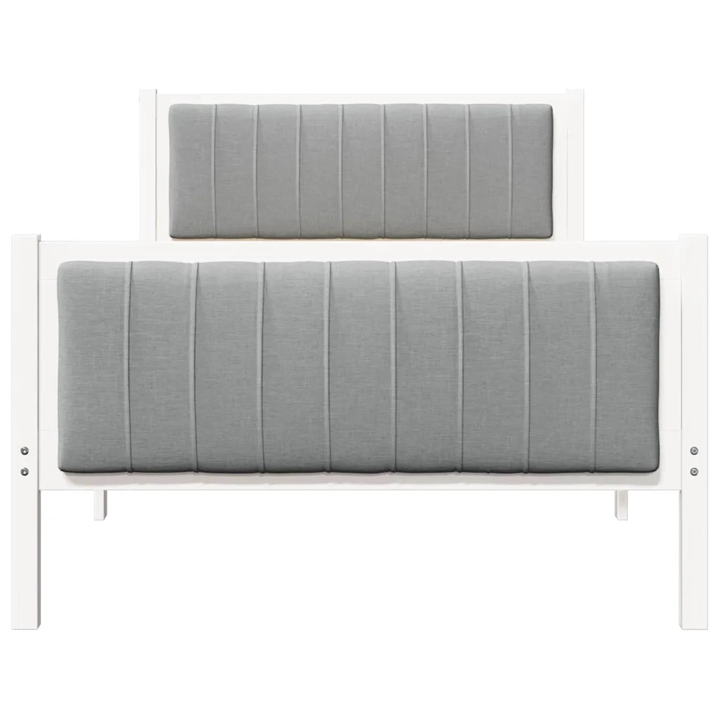Struttura del letto-Giroletto-Rete del Letto Bianco e grigio chiaro 100 x 200 cm 795910