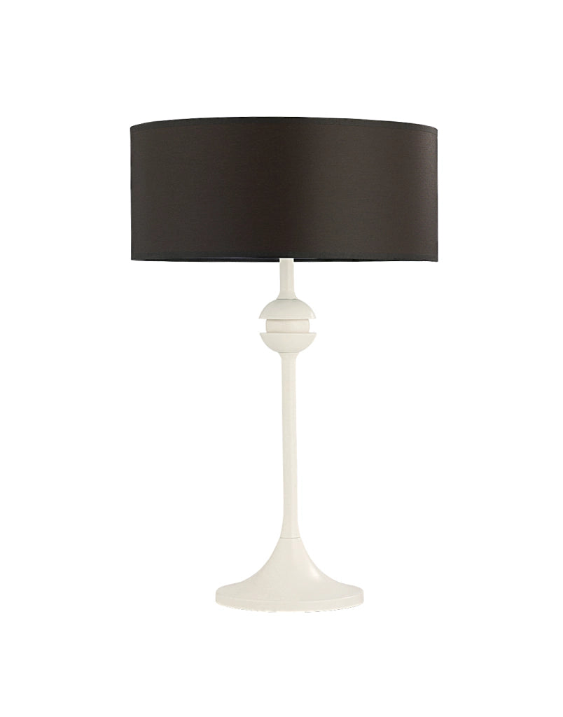Lampada da tavolo classica bianca, paralume bronzo E27