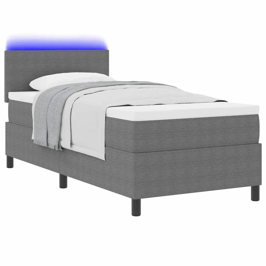 Letto a Sorgente LED Grigio chiaro e bianco 80 x 200 cm 3337575