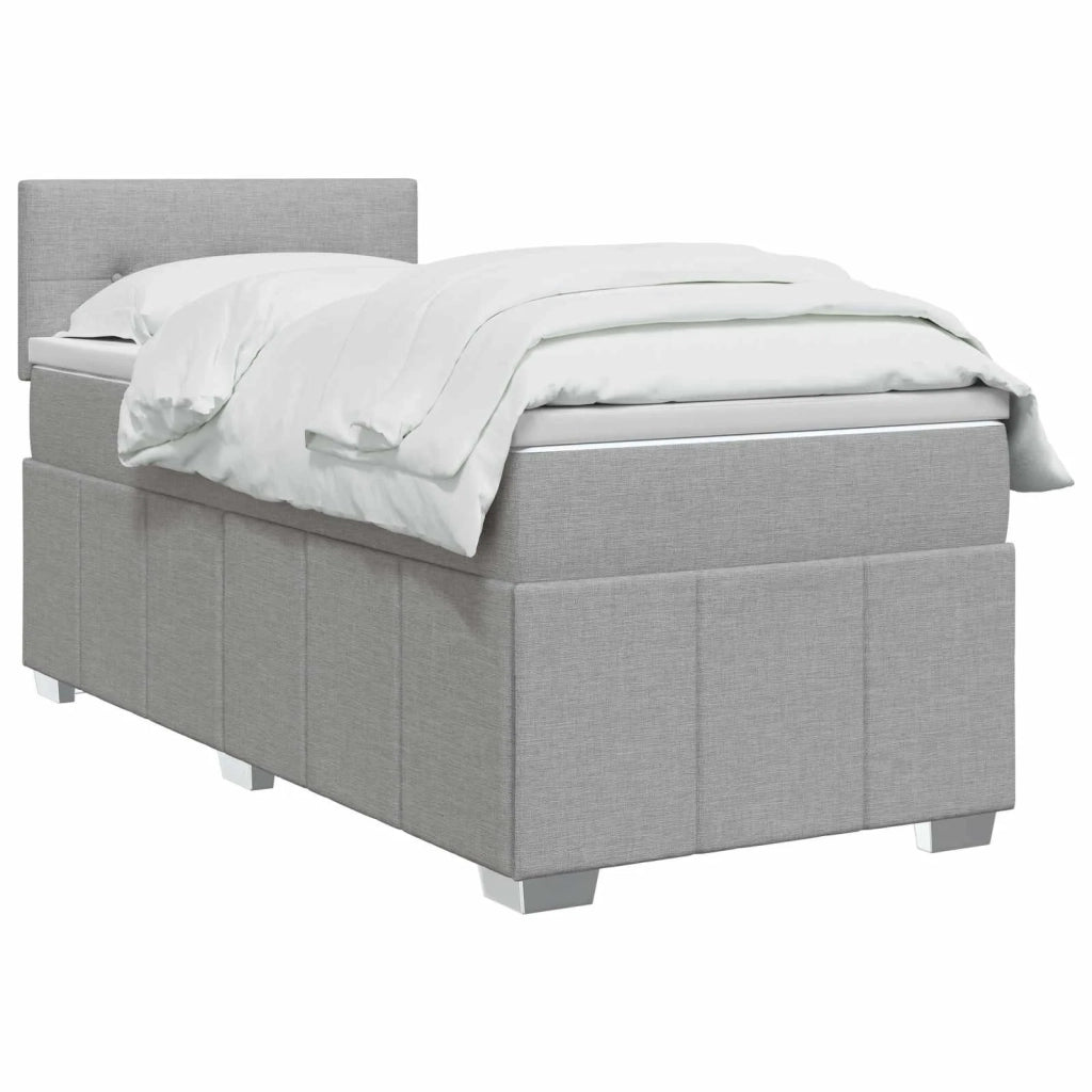Letto box spring con materasso Grigio Chiaro 90 x 200 cm 3451122