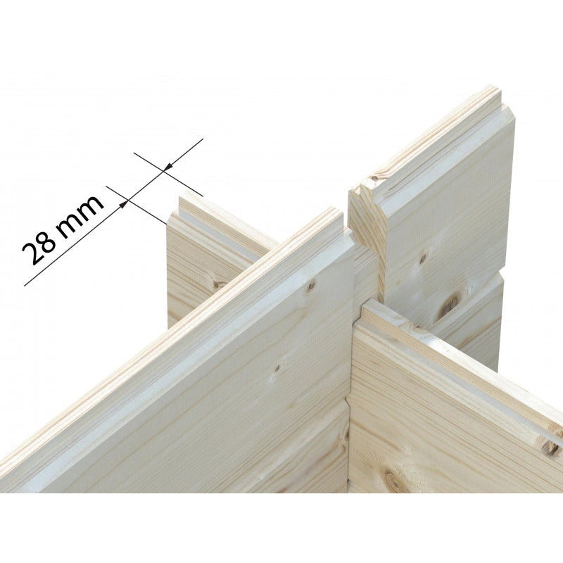 Casetta da giardino in legno 250x250 cm, pareti 28 mm con porta doppia e tetto impermeabilizzato, deposito attrezzi 5,1 m² - Esterni da Vivere