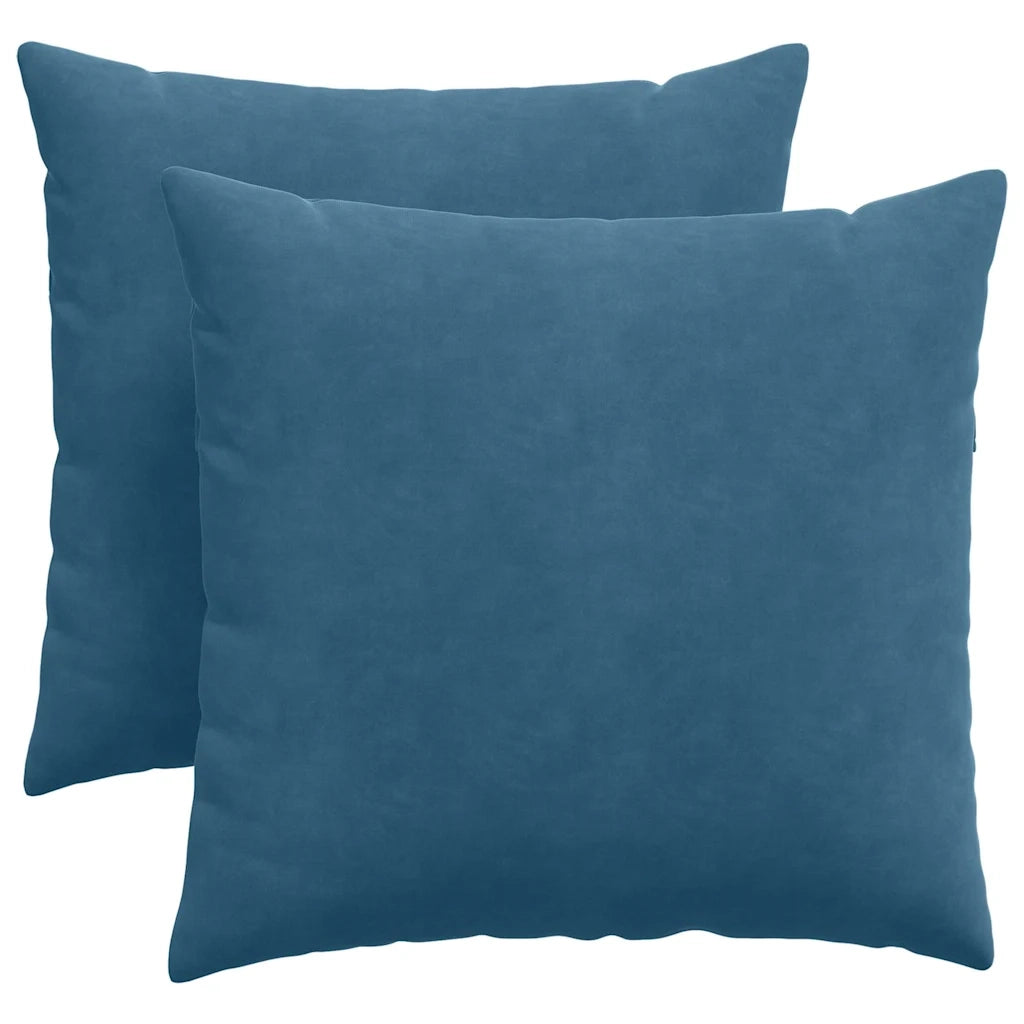 Cuscini da Divano 2 pz-Set di 2 Cuscini per Sofa Blu 45 x 45 cm Tessuto in Cords 689070