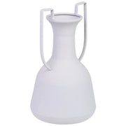 Vaso metallo bianco 2 manici 19x19x33h cm