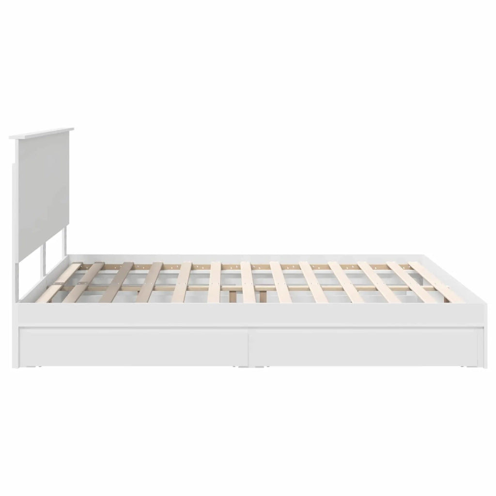 Letto con Contenitore Bianco 180 x 200 cm Legno multistrato 3409524
