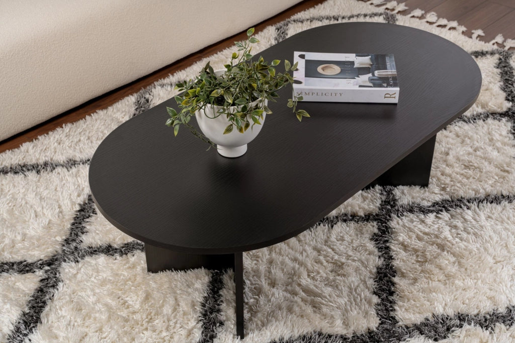 Tavolino da caffè in legno "Sand" - 60 x 119 x 40 cm - Legno nero