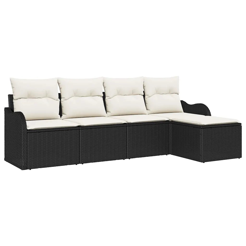 Set Divano da Giardino | Set Salotto da Giardino Nero polyrattan