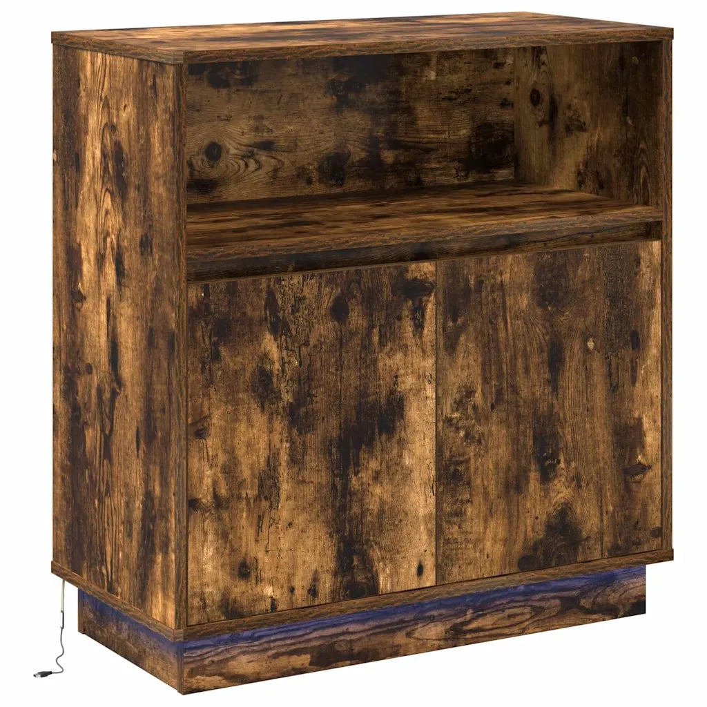 Credenza con LED-Buffet Rovere fumo 71 x 34.5 x 75 cm