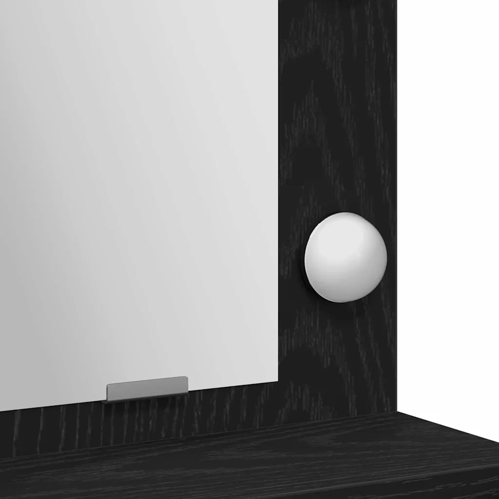 Toeletta | Tavolo da Trucco Rovere Nero 50 x 41 x 135 cm Legno multistrato