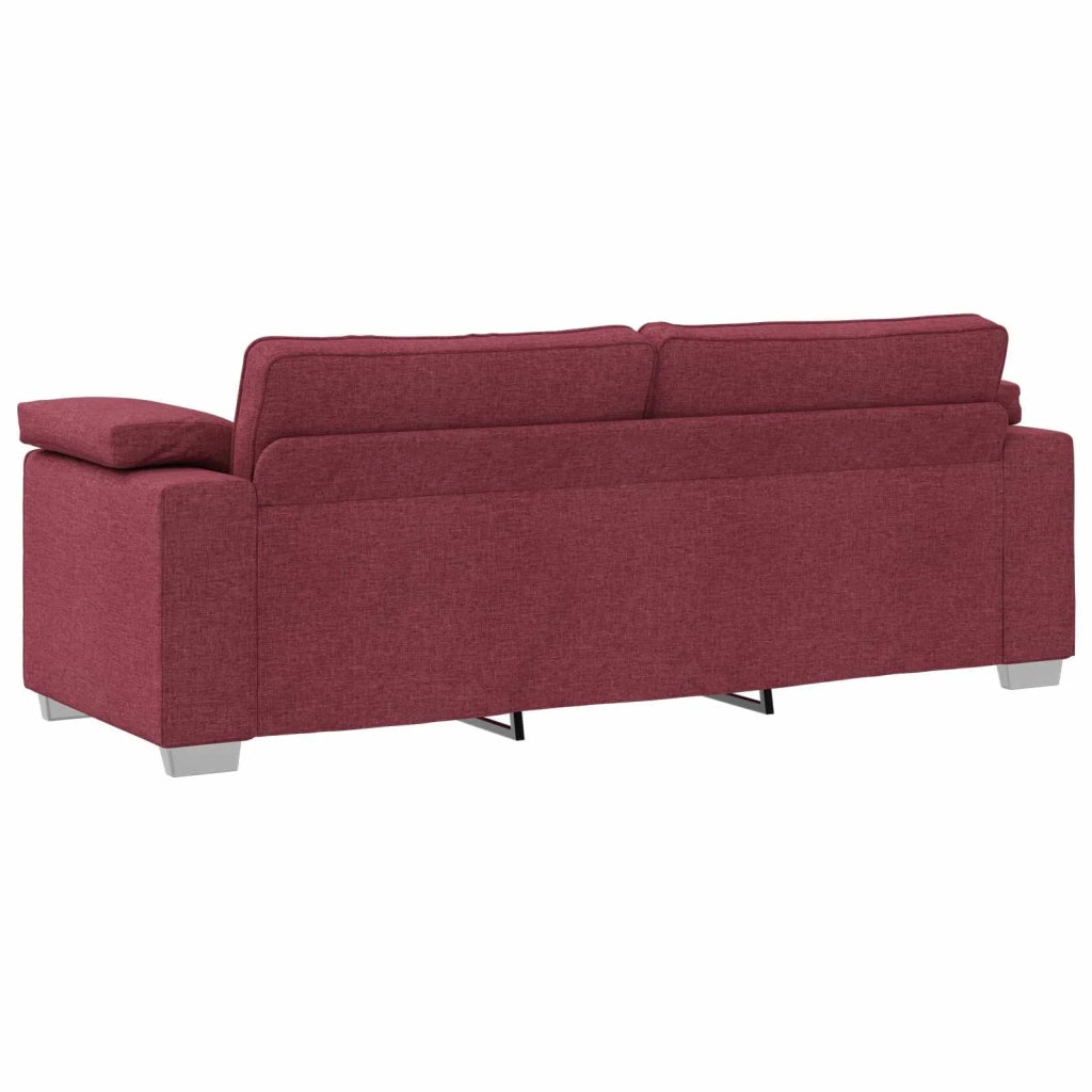 Divano 3 pcs Rosso Vento 219 x 80 x 82 cm Tessuto misto lino 3324661