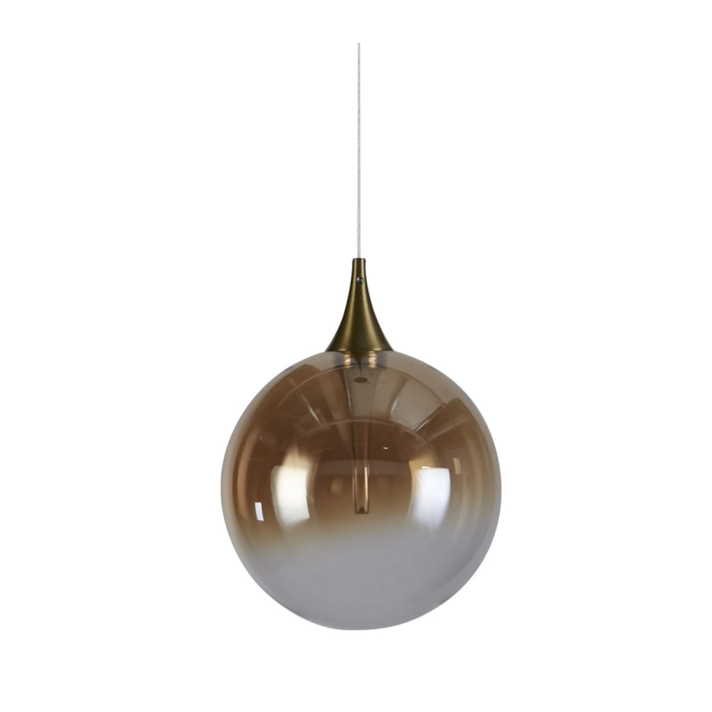 Lampada a sospensione Alchemy LED, metallo nero e vetro ambra