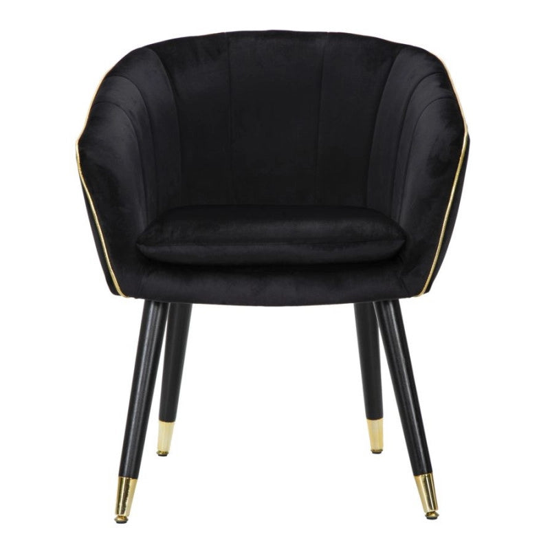 Poltrona Paris Nera/gold cm 62x58x78