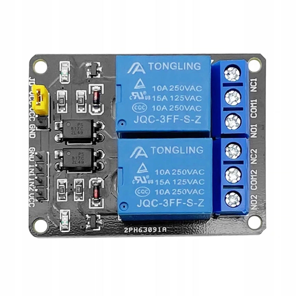 Modulo Relè a 2 Canali 24V per Arduino – Isolamento Ottico, SPDT, 10A | Automazione e Robotica