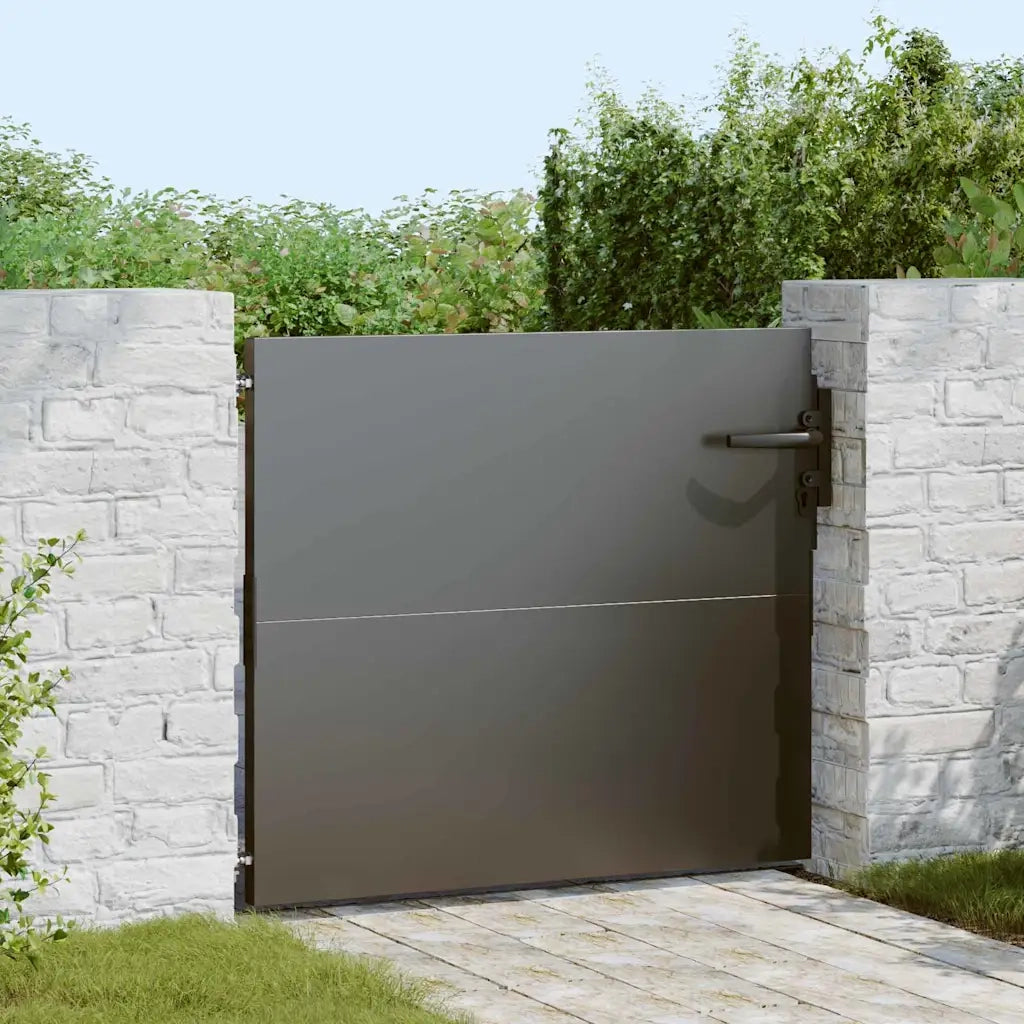 Cancello da giardino con blocco Nero 85 x 100 cm 42015879