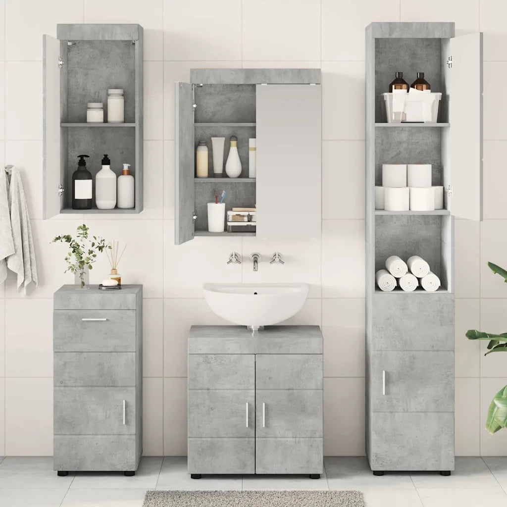 Set di mobili per il bagno TULUM 5 pcs Grigio cemento 3398057