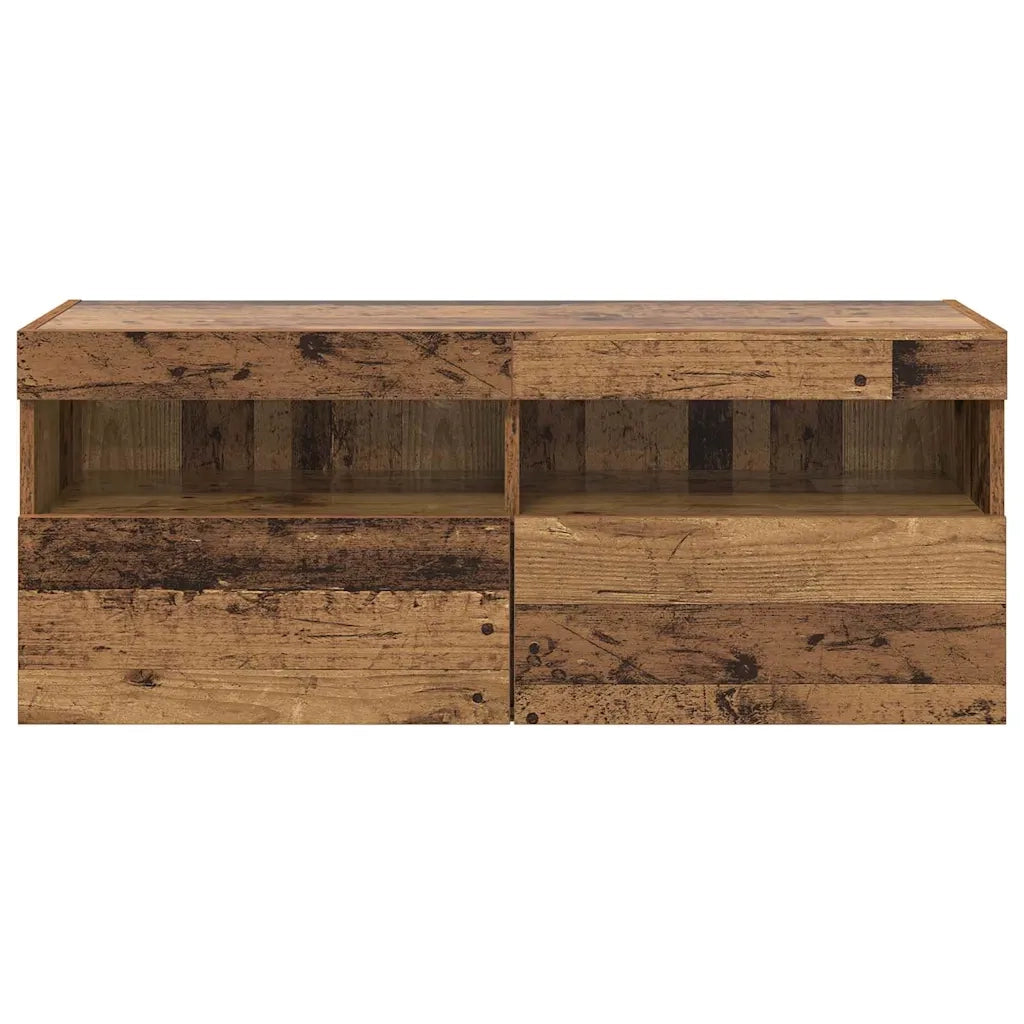Mobile TV da parete con LED Legno vecchio 100 x 30 x 40 cm 882983