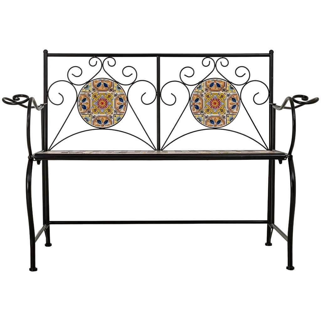 Panca in metallo multicolore, 110x50x88h cm