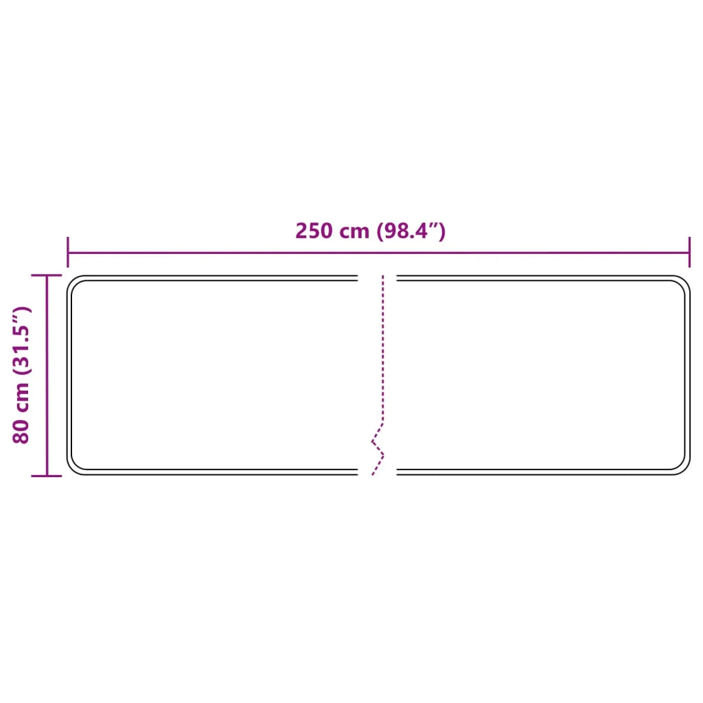 Runner Tappeto MARSA Antracite 80 x 250 cm Poliestere e PVC 42023170