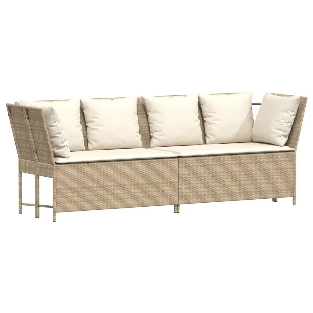 Divano da Giardino con Cuscini in Polyrattan Beige 3365332