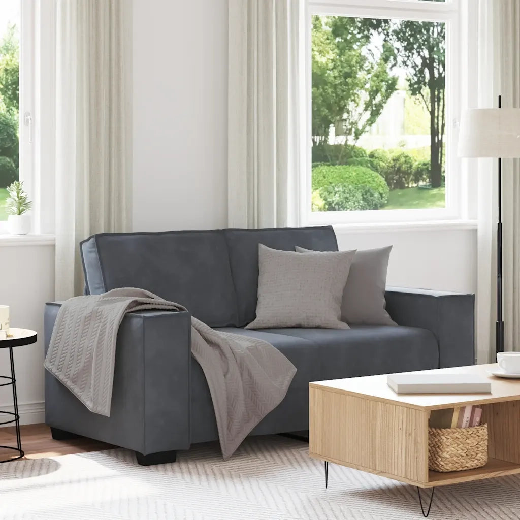 Divano a 2 Posti grigio scuro 160x78x84 cm in Velluto 4105011