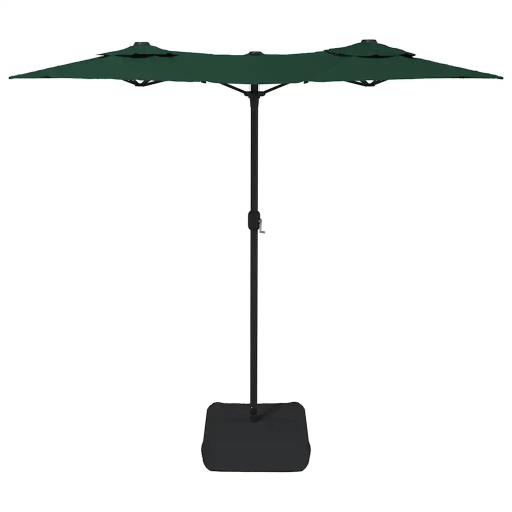 Ombrellone a Doppia Testa con LED Verde 316x145 cm 362970