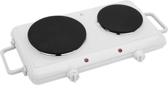 Piattaforma Cucina a Doppia Faccia 2500 Watt - Bianca Con Termostato Regolabile - Superficie Resistente al Calore & Facile da Pulire - Ideale per Casa e Campeggio