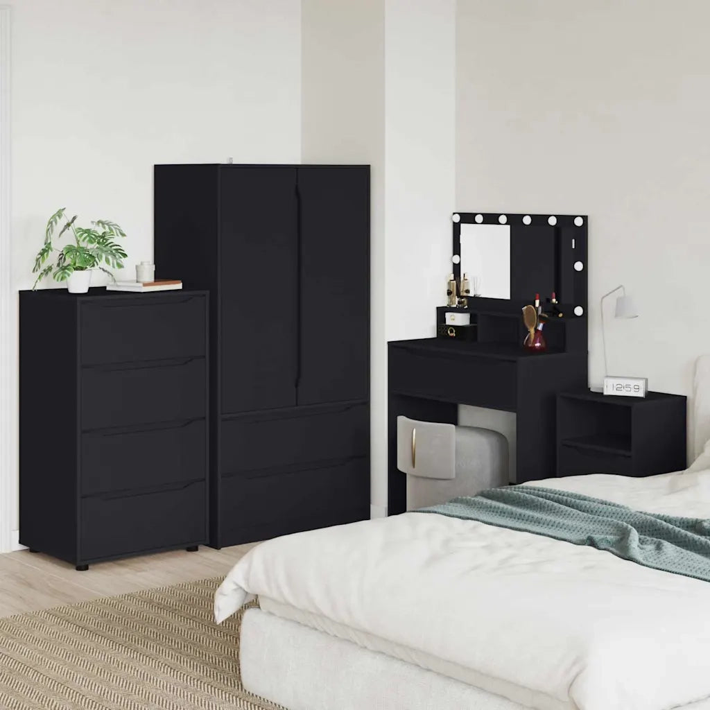Armadi di Stoccaggio 2 pcs Nero 60 x 48 x 105 cm
