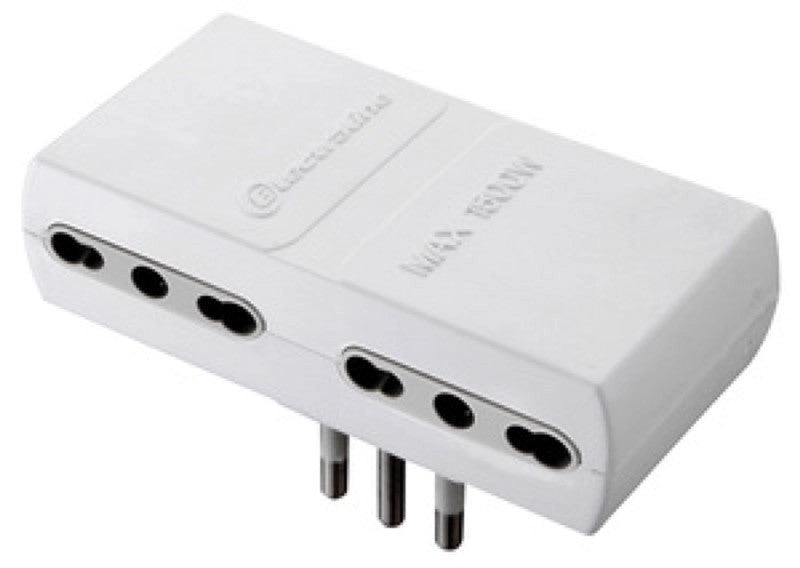 ADATTATORE PIATTO MULTIPRESA 16A 2P+T A 4 PRESE BIPASSO