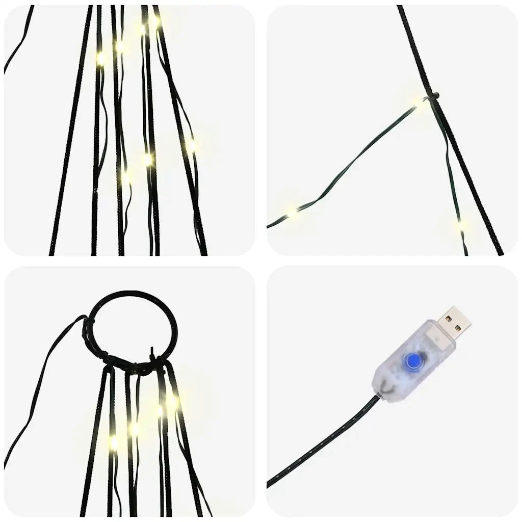 Albero di Natale LED con picchetti per il terreno-Luci decorative natalizie Bianco caldo 565972