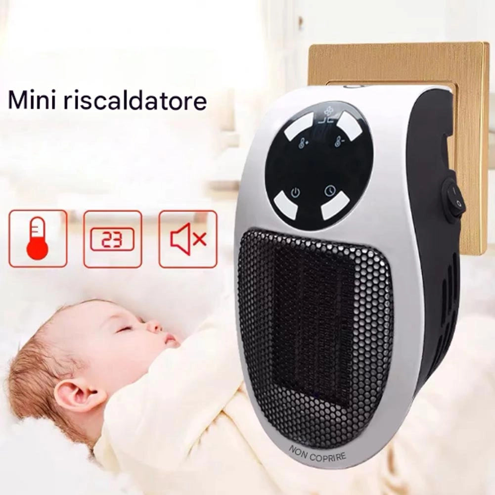 Termoventilatore Mini Stufa Scaldabagno Elettrico con Telecomando e 2 Velocità