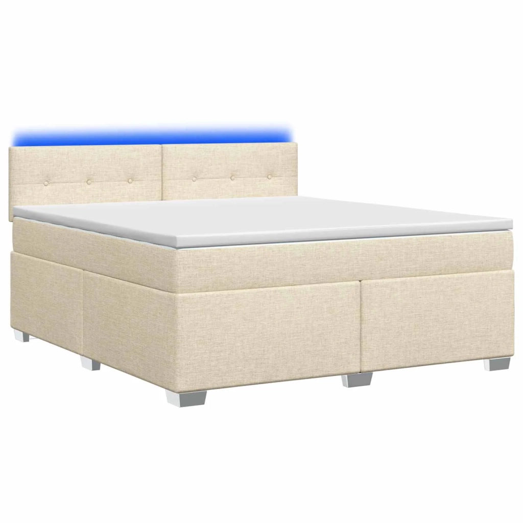 Letto con Box Spring, Materasso e LED Crema 160 x 200 cm 3451985